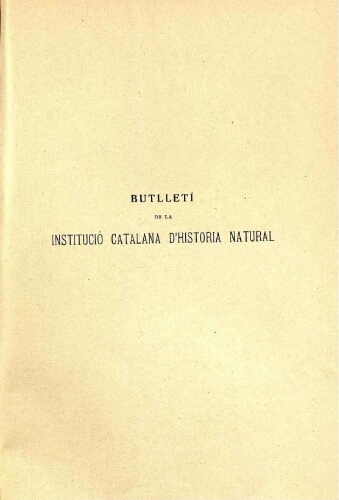 Butlletí de la Institució Catalana d'Història Natural [...] Vol. XVII