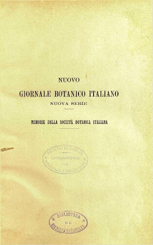 Nuovo Giornale botanico italiano. Nuova serie. V. 3