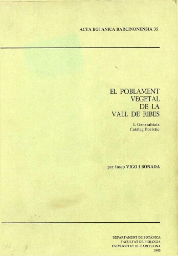 Acta Botanica Barcinonensia. [Vol.] 35