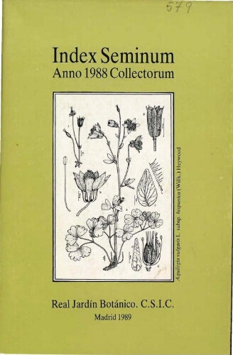 Index seminum in Horto Botanico Matritensi ... 1988