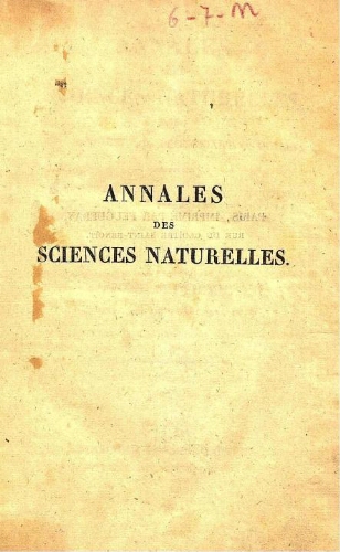 Annales des sciences naturelles [...] Tome septième