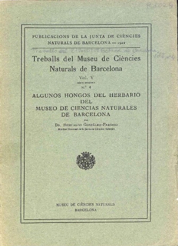 Treballs del Museu de Ciències Naturals de Barcelona. ; Vol. 5. Sèrie botànica ; n.º 4