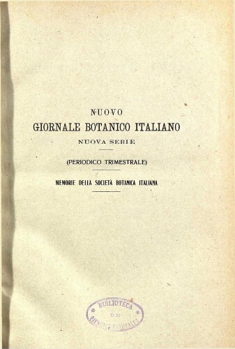 Nuovo Giornale botanico italiano. Nuova serie. V. 27