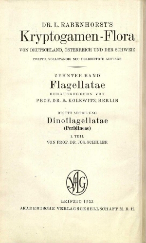 Rabenhorst's Kryptogamen-Flora [...] Zweite Auflage [...] [Band 10, Abth. 3, Teil 1]