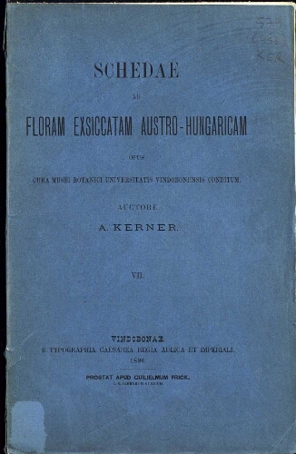 Schedae ad Floram exsiccatam Austro-Hungaricam [...] VII