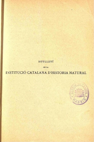 Butlletí de la Institució Catalana d'Història Natural [...] [Vol. 8]