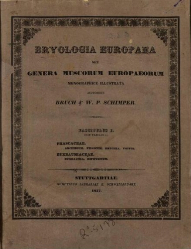 Bryologia Europaea [...] Fasciculus XVIII-XX