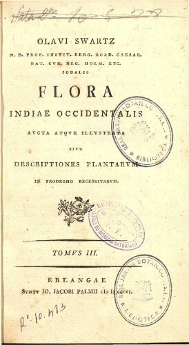 Flora Indiae Occidentalis [...] Tomus III