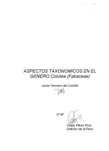 Aspectos taxonómicos en el género Colutea (Fabaceae)