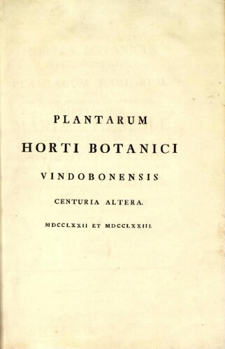 Hortus botanicus Vindobonensis [...] Vol. II