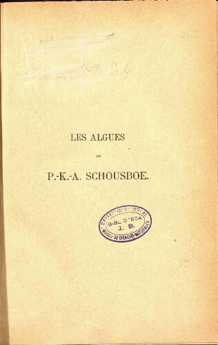 Les algues de P.-K.-A. Schousboe