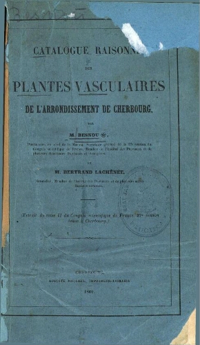 Catalogue raisonné des plantes vasculaires de l'arrondissement de Cherbourg