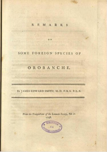 Remarks on some Foreign Species of Orobanche