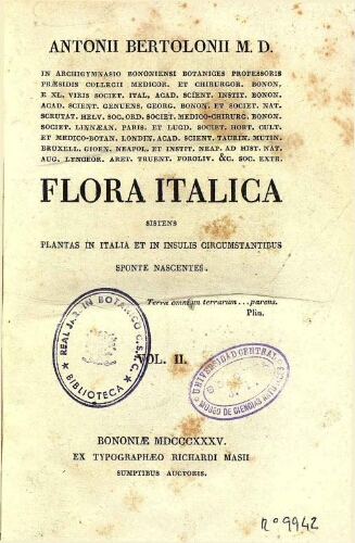 Flora Italica [...] Vol. II