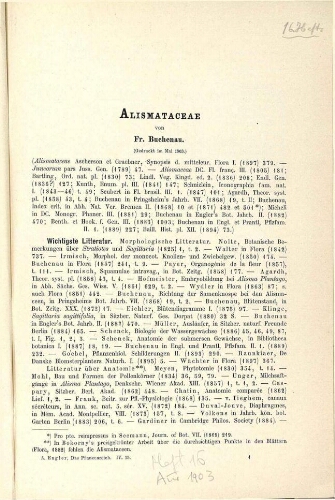 Alismataceae. In: Engler, Das Pflanzenreich [...] [Heft 16] IV. 15