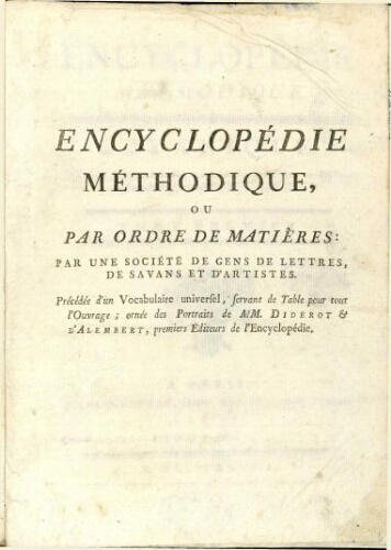 Encyclopédie méthodique. Botanique [...] Tome premier
