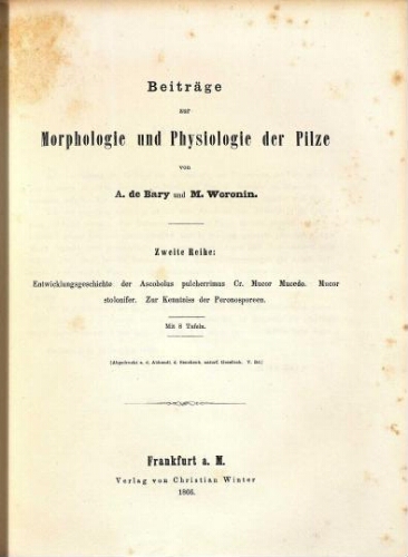 Beiträge zur Morphologie und Physiologie der Pilze [...] Zweite Reihe