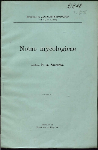 Notae mycologicae. Series 6