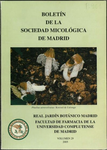 Boletín de la Sociedad Micológica de Madrid. Vol. 29