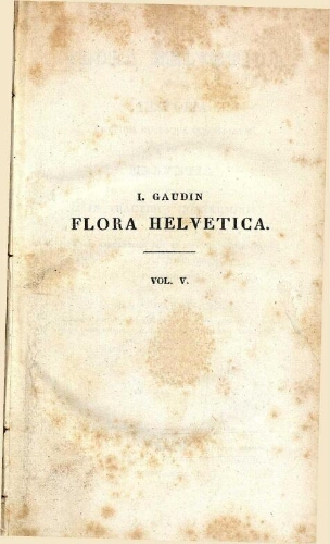 Flora Helvetica [...] Vol. V