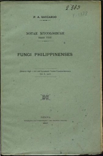 Notae mycologicae. Series 23. Fungi philippinenses