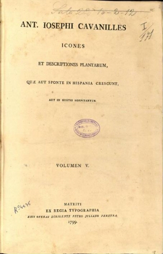 Icones et descriptiones plantarum [...] Volumen V