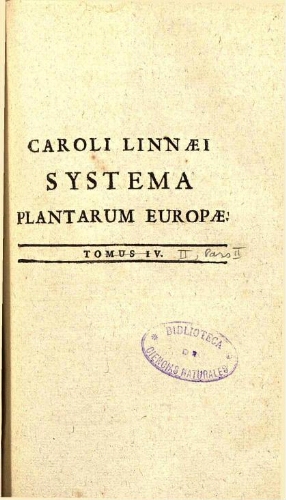 Systema plantarum Europae [...] Tomus IV
