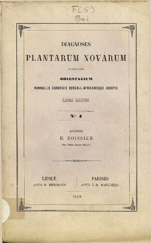 Diagnoses plantarum Orientalium novarum [...] Series secunda. N.º 4