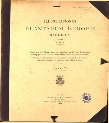 Illustrationes plantarum Europae rariorum. Fasc. 8