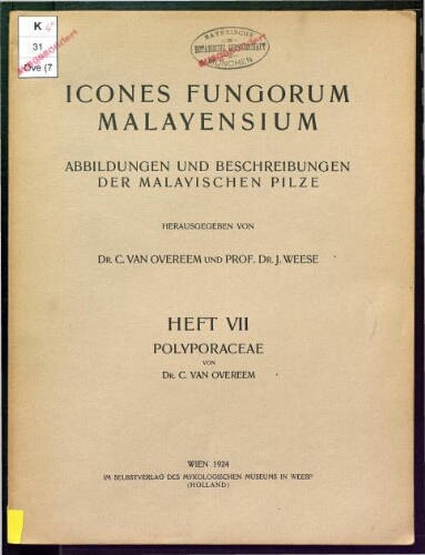 Icones fungorum malayensium. Heft 7. Polyporaceae