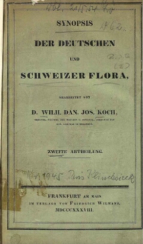 Synopsis der deutschen und schweizer Flora [...] [Zweite abtheilung]