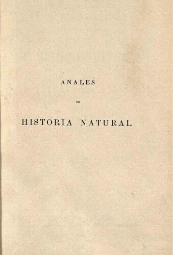 Anales de la Sociedad Española de Historia Natural. Serie II. Tomo noveno (XXIX)