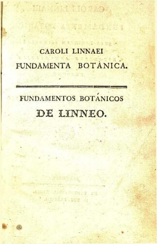 Fundamentos botánicos de Carlos Linneo