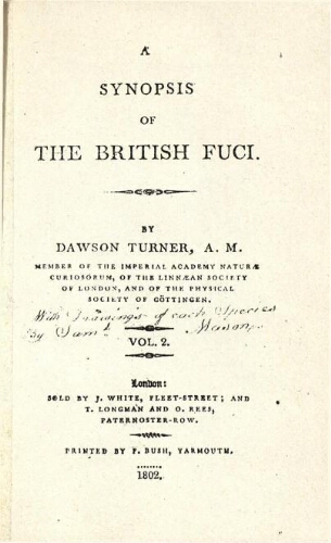 A synopsis of the British Fuci [...] Vol. 2