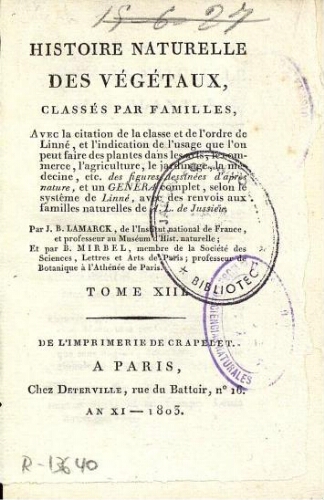 Histoire naturelle des végétaux, classés par familles [...] Tome XIII
