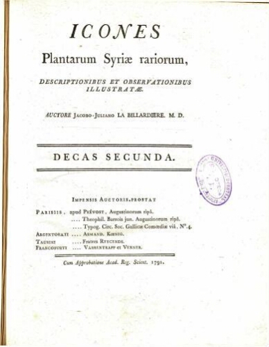Icones plantarum Syriae rariorum [...] Decas secunda