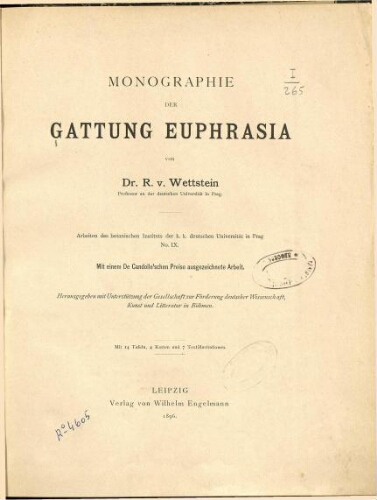 Monographie der Gattung Euphrasia