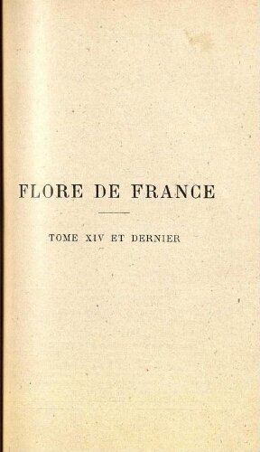 Flore de France [...] Tome XIV