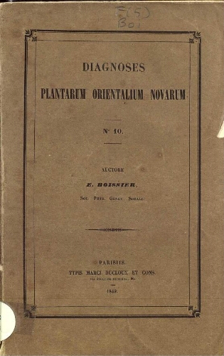 Diagnoses plantarum Orientalium novarum. N.º 10