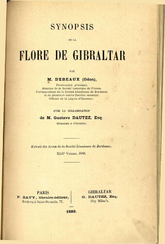 Synopsis de la flore de Gibraltar