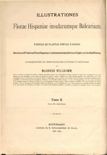 Illustrationes florae Hispaniae insularumque Balearium [...] Tomo II