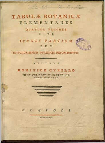 Tabulae botanicae elementares quatuor priores sive Icones partium quae in fundamentis botanicis describuntur
