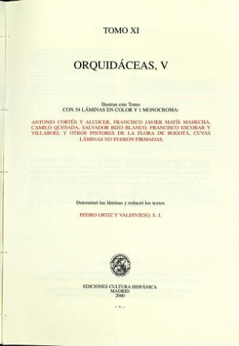 Flora de la Real Expedición Botánica del Nuevo Reino de Granada. T. 11. Orquidáceas V