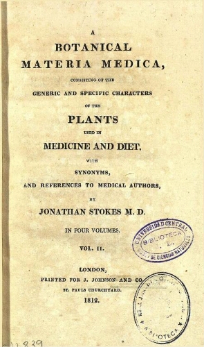 A botanical materia medica [...] Vol. II