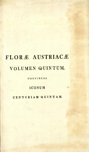 Florae Austriacae [...] Vol. V