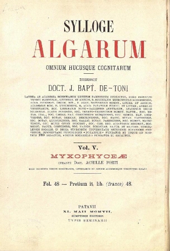 Sylloge algarum [...] Vol. V