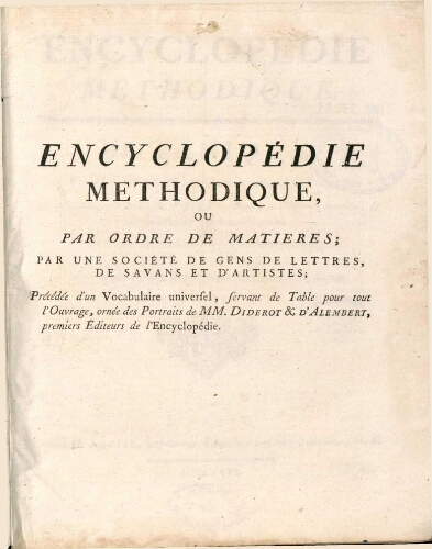 Encyclopédie méthodique. Botanique [...] Tome septième