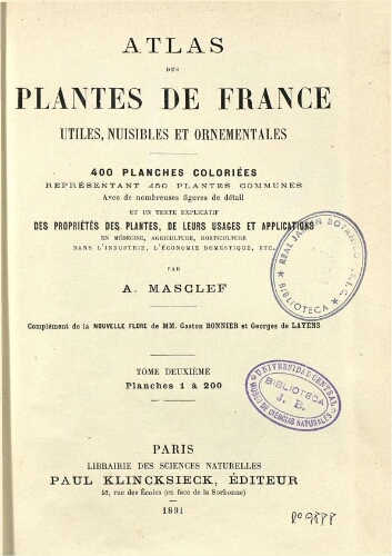 Atlas des plantes de France [...] Tome deuxième