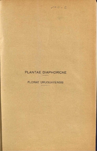 Plantae diaphoricae florae Uruguayensis [...] Tomo II