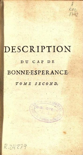 Description du Cap de Bonne-Esperance [...] Tome second